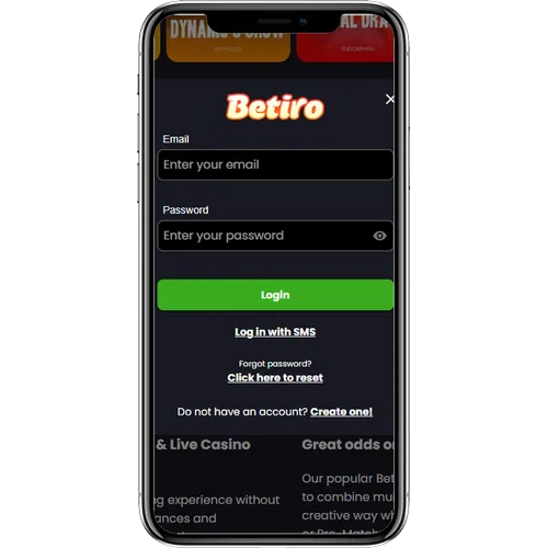 Betiro casino registreren